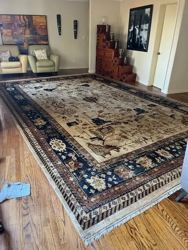 Large area rug cleaning result in a Delaware living room