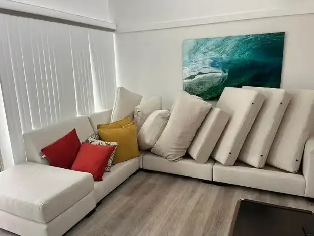 White sectional couch upholstery cleaning in New Castle, DE