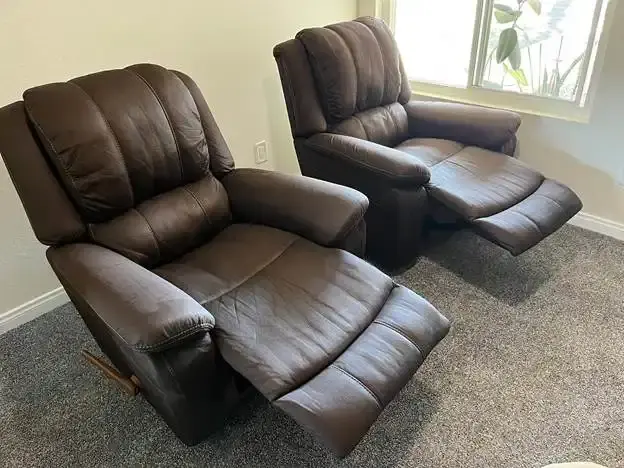 Recliner chairs after upholstery steam cleaning in Delaware