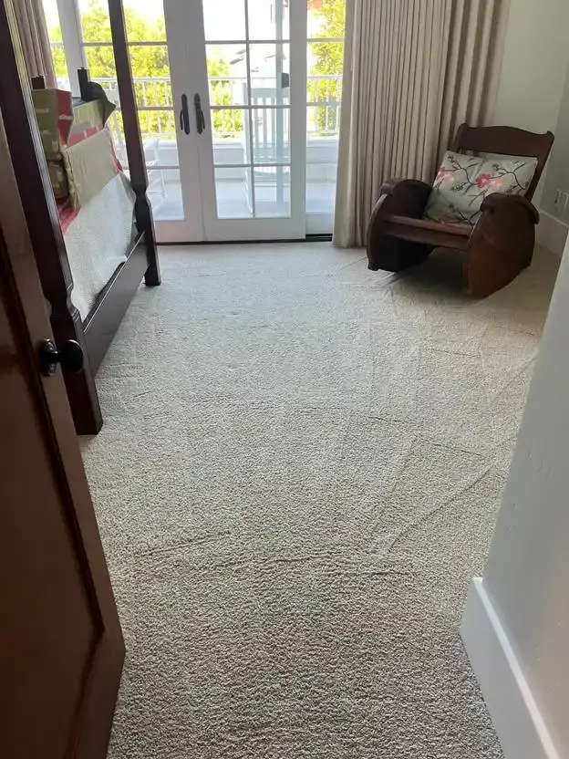 Upstairs landing carpet after deep cleaning in New Castle, DE